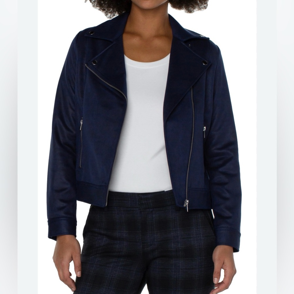Old Navy Women’s Dark Blue Suede Medium Jacket